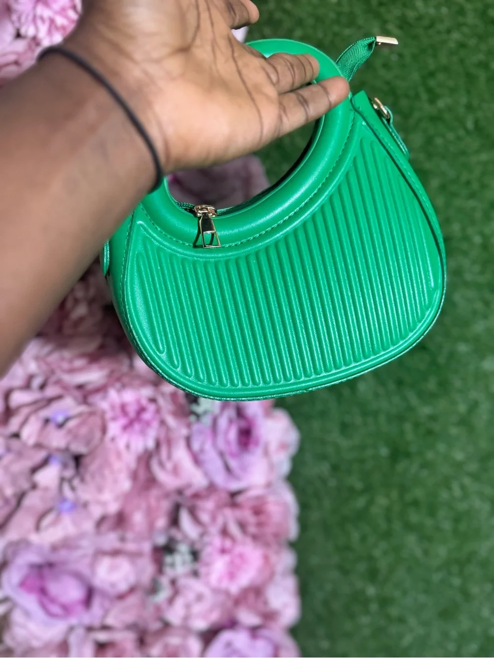Green Structured Top-Handle Women’s Bag
